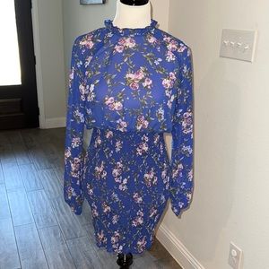 Floral blue dress
